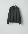 【ssstein】W/SI SATIN ZIP UP SHORT JACKET - DARK BROWN