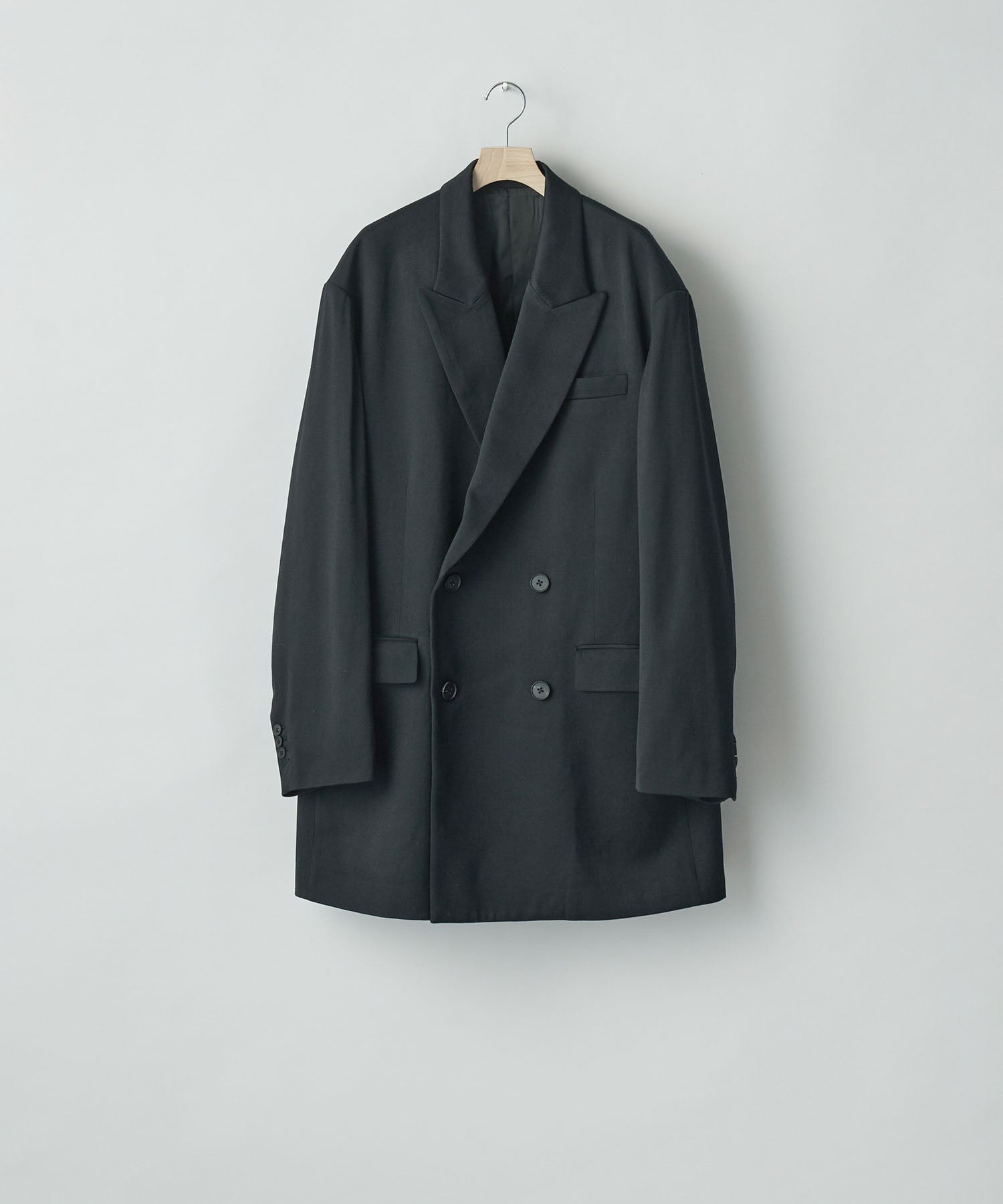 ssstein(シュタイン)のW/SI SATIN PEAK LAPEL SHORT COAT - BLACKの公式通販サイトsession福岡セレクトショップ