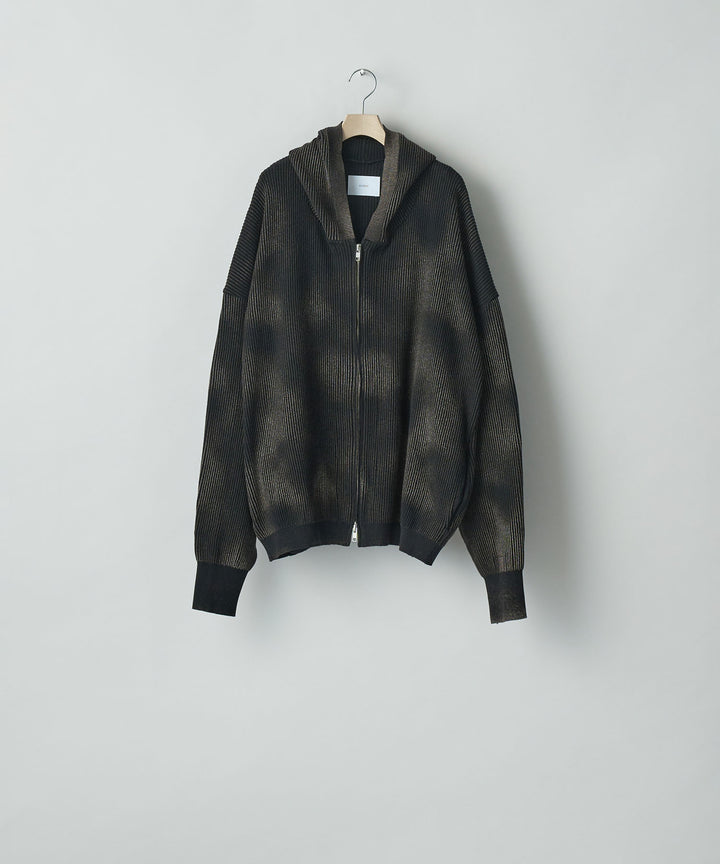 ssstein(シュタイン)のDISCOLORATION RIB KNIT ZIP HOODIE - BLACKの公式通販サイトsession福岡セレクトショップ