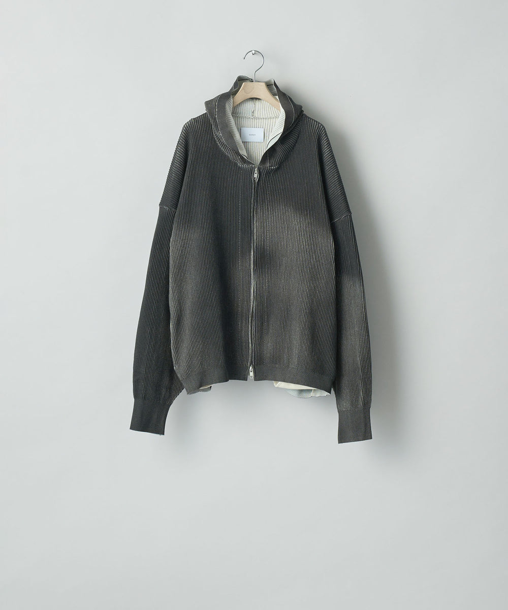 ssstein(シュタイン)のDISCOLORATION RIB KNIT ZIP HOODIE - GREYの公式通販サイトsession福岡セレクトショップ