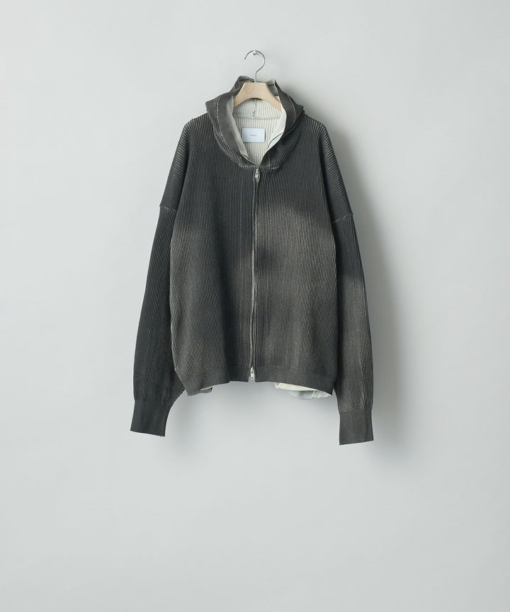 ssstein(シュタイン)のDISCOLORATION RIB KNIT ZIP HOODIE - GREYの公式通販サイトsession福岡セレクトショップ