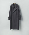 【ssstein】WOOL MELTON OVERSIZED DOUBLE BREASTED COAT - DARK CHARCOAL