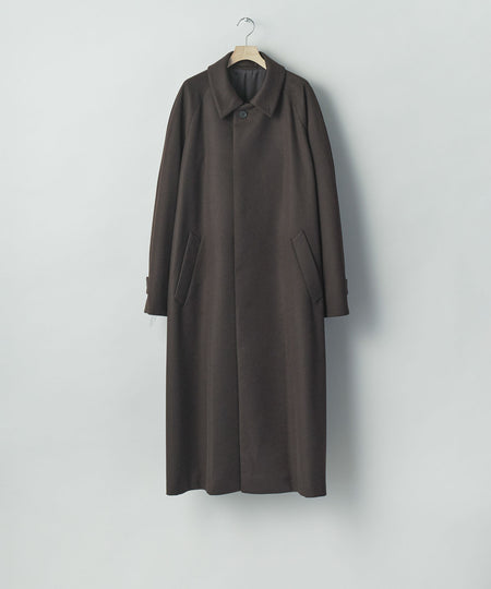 【ssstein】WOOL CASHMERE RAGLAN SLEEVE BALMACAAN COAT - DARK BROWN