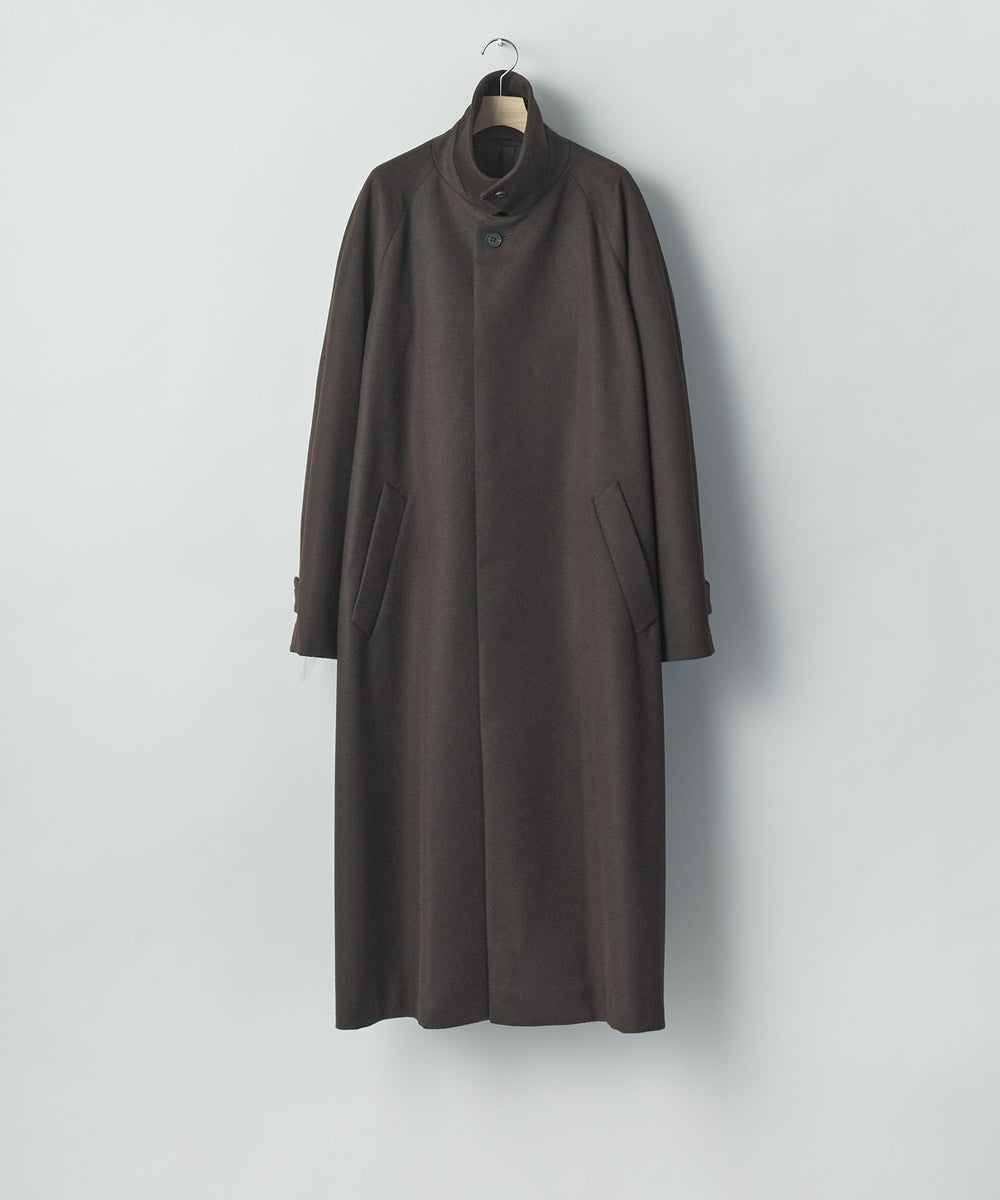 ssstein(シュタイン)のWOOL CASHMERE RAGLAN SLEEVE BALMACAAN COAT - DARK BROWNの公式通販サイトsession福岡セレクトショップ