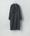 【ssstein】WOOL MELTON LAY CHESTER COAT - BLACK