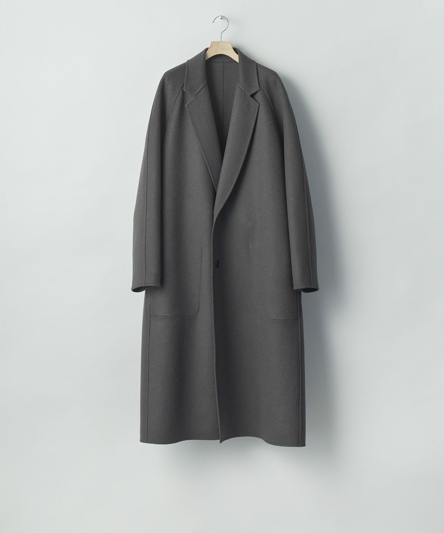 ssstein / シュタイン】W/CA DOUBLE FACE NOTCH LAPEL COAT - GREY