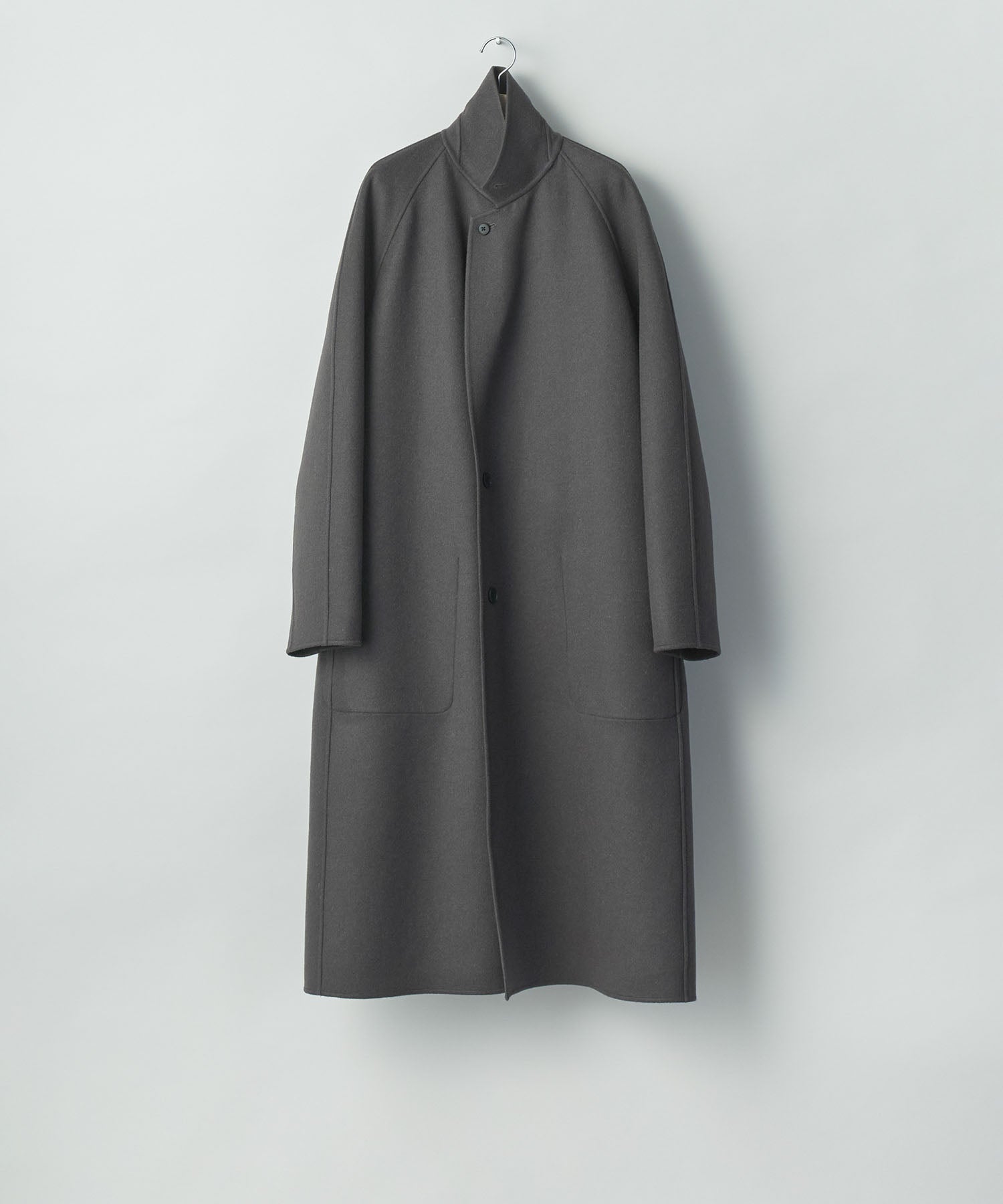 ssstein / シュタイン】W/CA DOUBLE FACE NOTCH LAPEL COAT - GREY