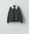 【ssstein】MOUTON COLLAR WOOL CASHMERE PADDED JACKET - DARK NAVY
