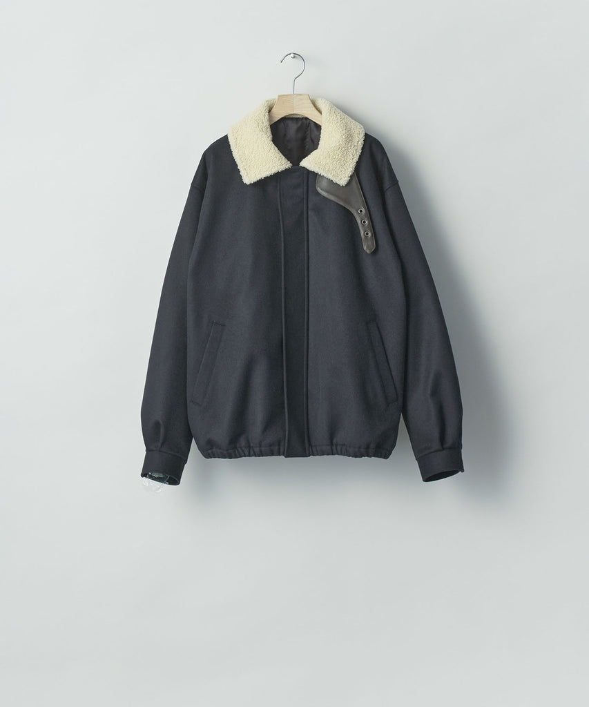 ssstein / シュタイン】MOUTON COLLAR WOOL CASHMERE PADDED JACKET