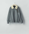 【ssstein】MOUTON COLLAR WOOL CASHMERE PADDED JACKET - GREY