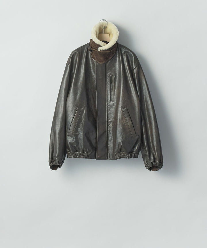 ssstein(シュタイン)のMOUTON COLLAR CALF ZIP JACKET - DARK BROWNの公式通販サイトsession福岡セレクトショップ