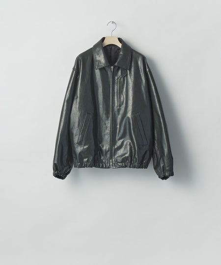 【ssstein】CALF ZIP SHORT JACKET - BLACK