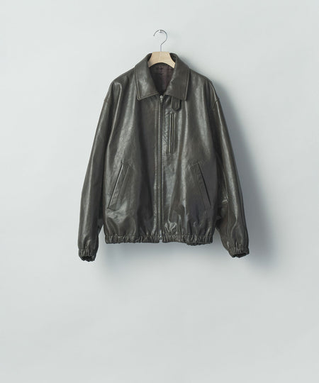【ssstein】CALF ZIP SHORT JACKET - DARK BROWN