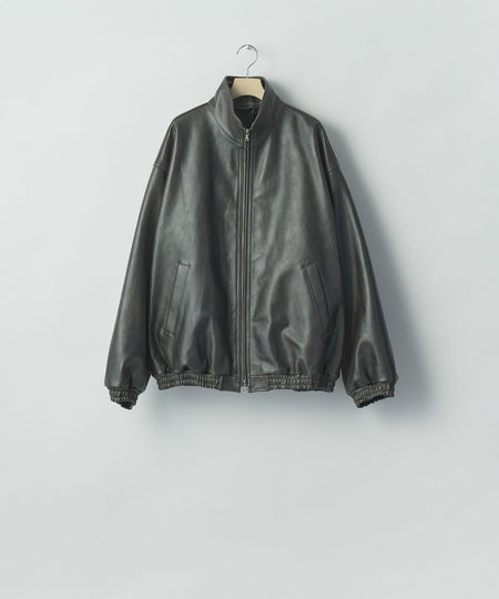 【ssstein】SHEEP LEATHER STAND COLLAR JACKET - VINTAGE BLACK