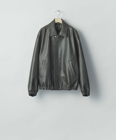 【ssstein】SHEEP LEATHER ZIP SHORT JACKET - VINTAGE BLACK