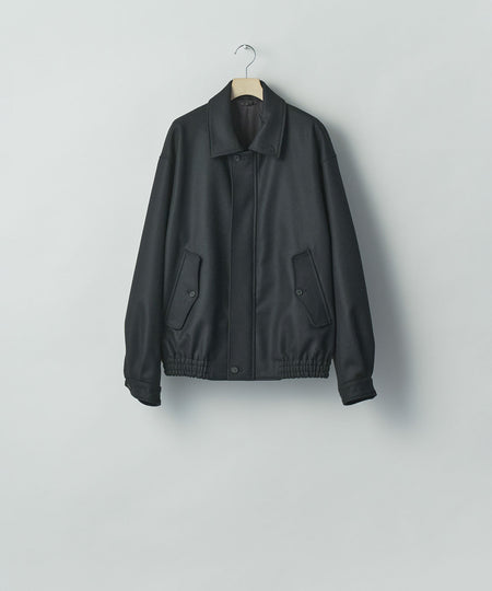 【ssstein】WOOL MELTON HARRINGTON JACKET - BLACK
