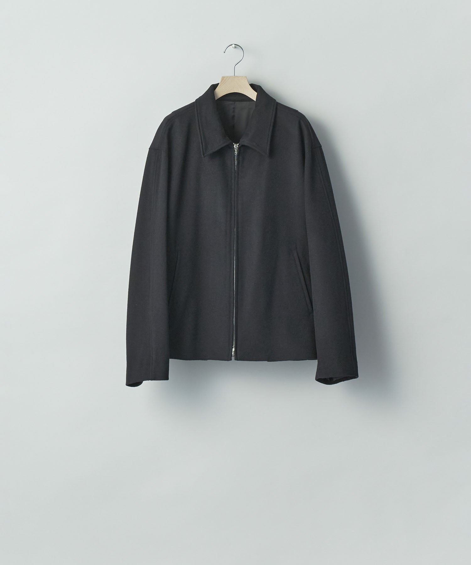 ssstein / シュタイン】WOOL CASHMERE ZIP SHORT JACKET - BLACK
