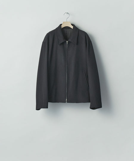 【ssstein】WOOL CASHMERE ZIP SHORT JACKET - BLACK