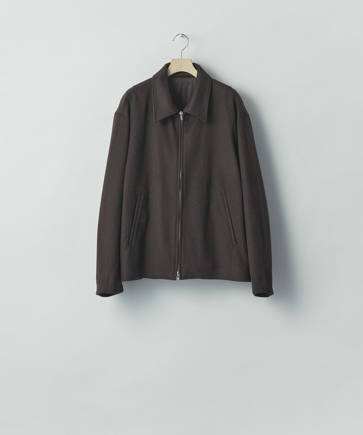 ssstein / シュタイン】WOOL CASHMERE ZIP SHORT JACKET - DARK BROWN