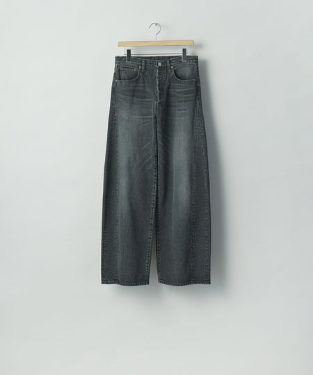 【ssstein】 DEFORMATION WIDE DENIM PANTS - BLACK