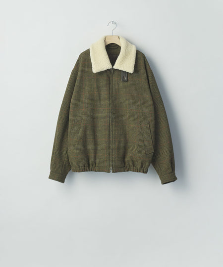 【ssstein】DETACHABLE COLLAR BRITISH TWEED JACKET - TWEED CHECK