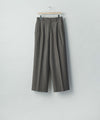【ssstein】 EXTRA FINE WOOL EASY LONG WIDE TROUSERS - CHARCOAL BROWN