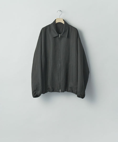 【ssstein】 SILK LINEN TWILL LIGHT ZIP JACKET - BLACK