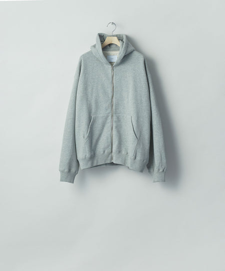 【ssstein】LOOPWHEEL COTTON SWEAT ZIP HOODY - GREY