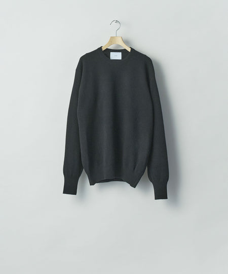 【ssstein】EXTRA FINE WOOL KNIT CREW NECK LS - BLACK