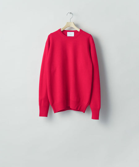 【ssstein】EXTRA FINE WOOL KNIT CREW NECK LS - RED