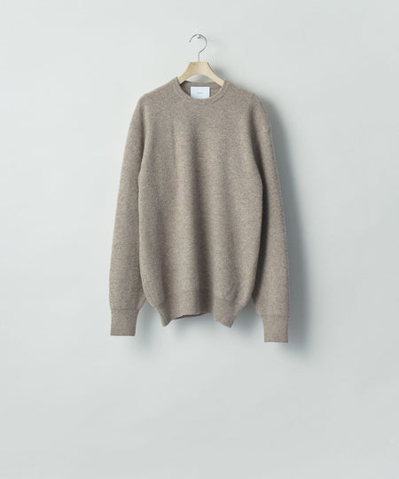 【ssstein】  SUPER FINE WOOL MILLED KNIT CREW NECK LS - BEIGE