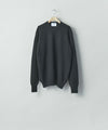【ssstein】  SUPER FINE WOOL MILLED KNIT CREW NECK LS - BLACK