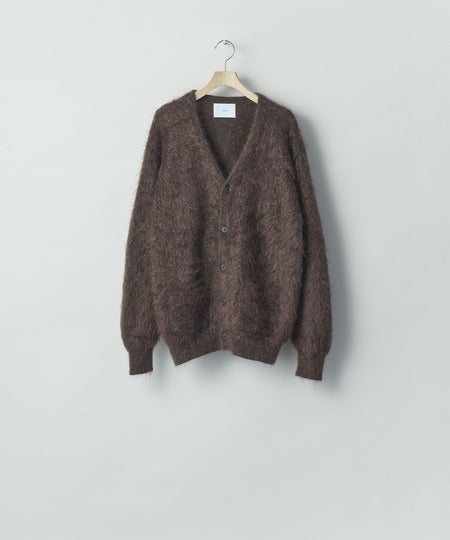 【ssstein】  KID MOHAIR KNIT V NECK CARDIGAN - DARK BROWN
