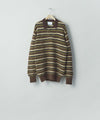 【ssstein】  KID MOHAIR RIBBED KNIT POLO LS - BROWN MULTI