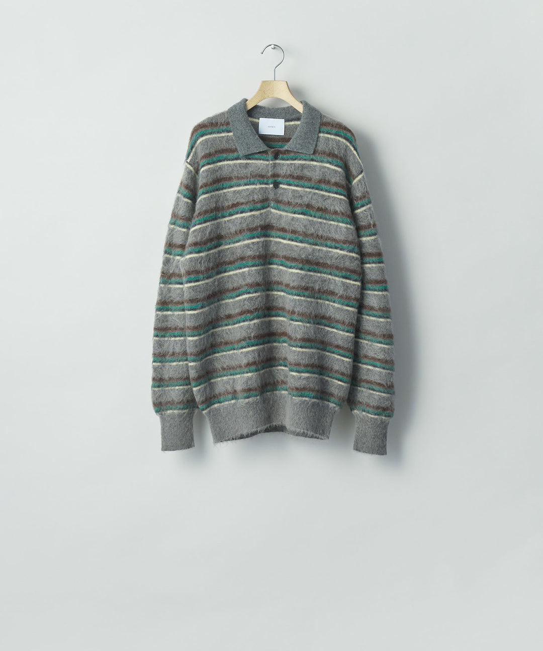 ssstein(シュタイン)の KID MOHAIR RIBBED KNIT POLO LS - GREY MULTIの公式通販サイトsession福岡セレクトショップ