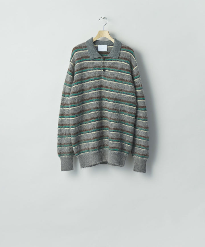 ssstein(シュタイン)の KID MOHAIR RIBBED KNIT POLO LS - GREY MULTIの公式通販サイトsession福岡セレクトショップ
