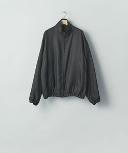 ssstein / シュタイン】LIGHT LINEN SHIRRED LIGHT ZIP JACKET - BLACK