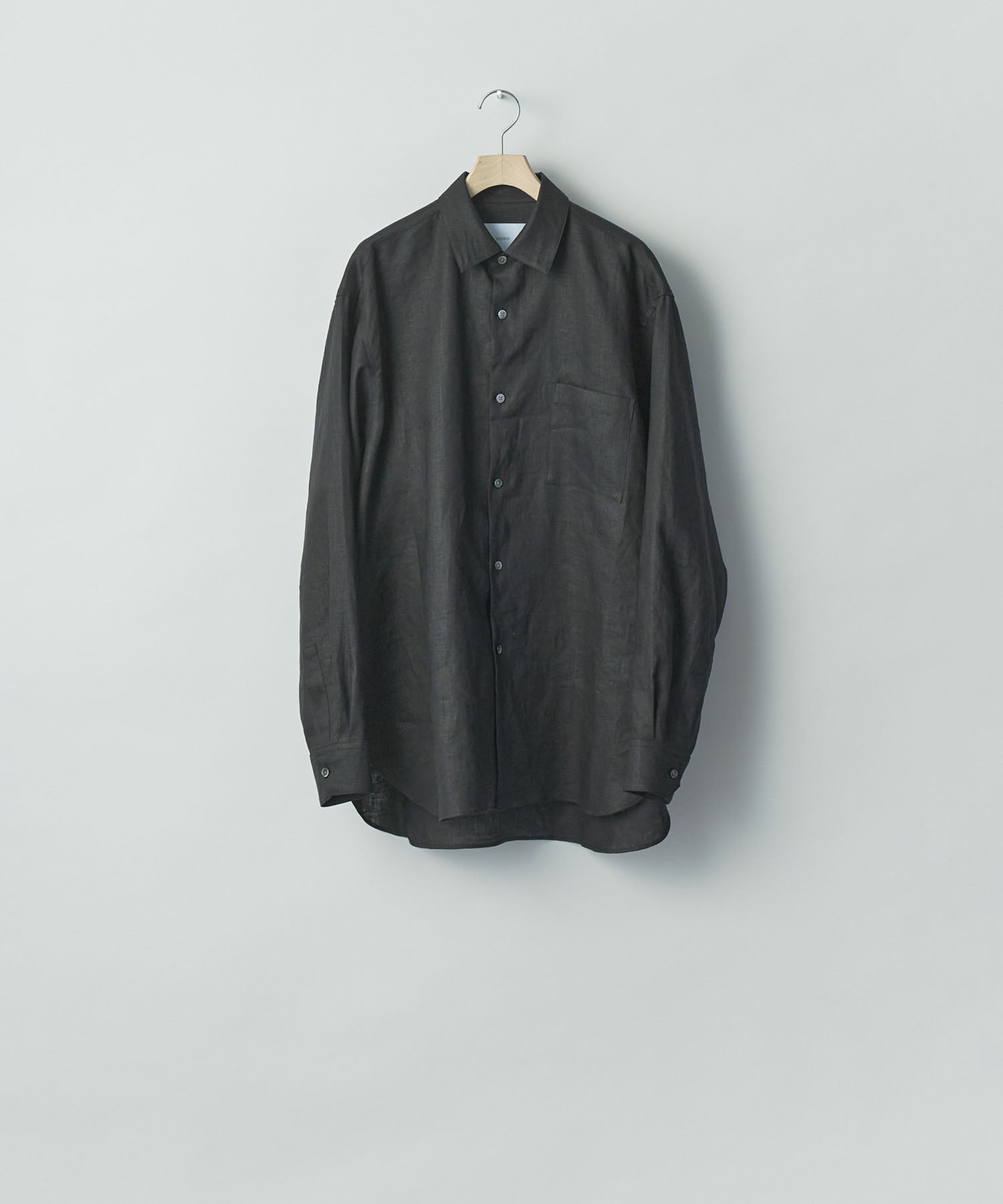 ssstein / シュタイン】LIGHT LINEN OVERSIZED LS SHIRT - BLACK