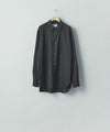 【ssstein】 PIMA COTTON OVERSIZED REGULAR COLLAR SHIRT - BLACK