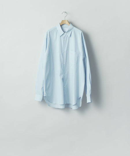 【ssstein】 PIMA COTTON OVERSIZED REGULAR COLLAR SHIRT - OFF BLUE