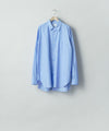 【ssstein】 SMOOTH COTTON OVERSIZED REGULAR COLLAR SHIRT - BLUE