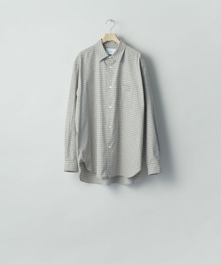 【ssstein】 COTTON LLAMA OVERSIZED REGULAR COLLAR SHIRT - GRAPH CHECK