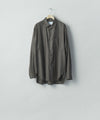 【ssstein】 EXTRA FINE WOOL OVERSIZED REGULAR COLLAR SHIRT - CHARCOAL BROWN