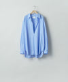 【ssstein】 SMOOTH COTTON OVERSIZED SKIPPER SHIRT - BLUE