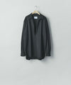 【ssstein】 WOOL FLANNEL OVERSIZED SKIPPER SHIRT - BLACK
