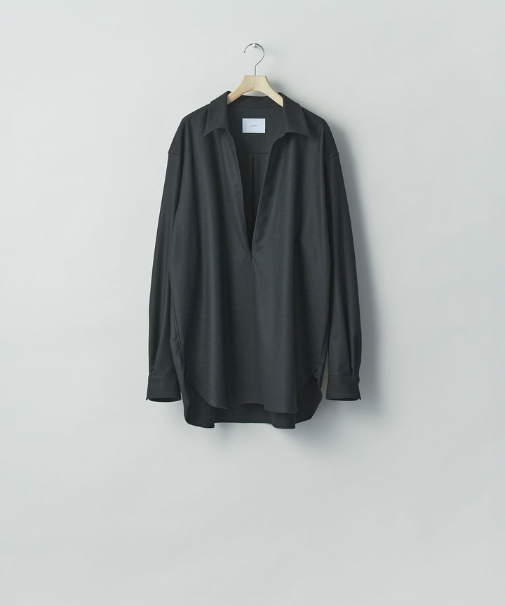 ssstein(シュタイン)のWOOL FLANNEL OVERSIZED SKIPPER SHIRT - BLACKの公式通販サイトsession福岡セレクトショップ