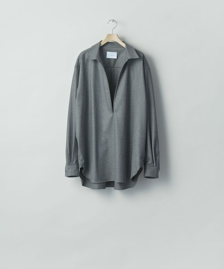 ssstein(シュタイン)のWOOL FLANNEL OVERSIZED SKIPPER SHIRT - GREYの公式通販サイトsession福岡セレクトショップ
