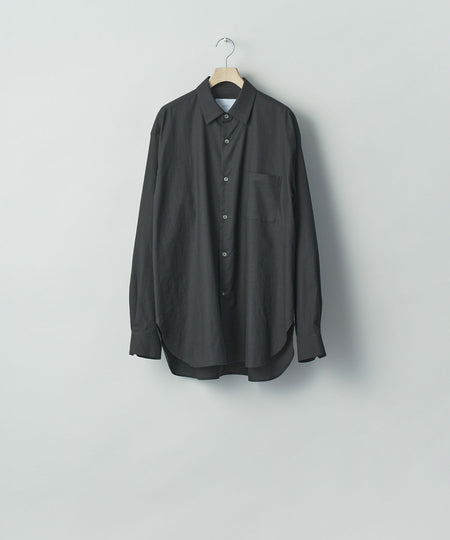 【ssstein】 COTTON SILK OVERSIZED LS SHIRT - BLACK