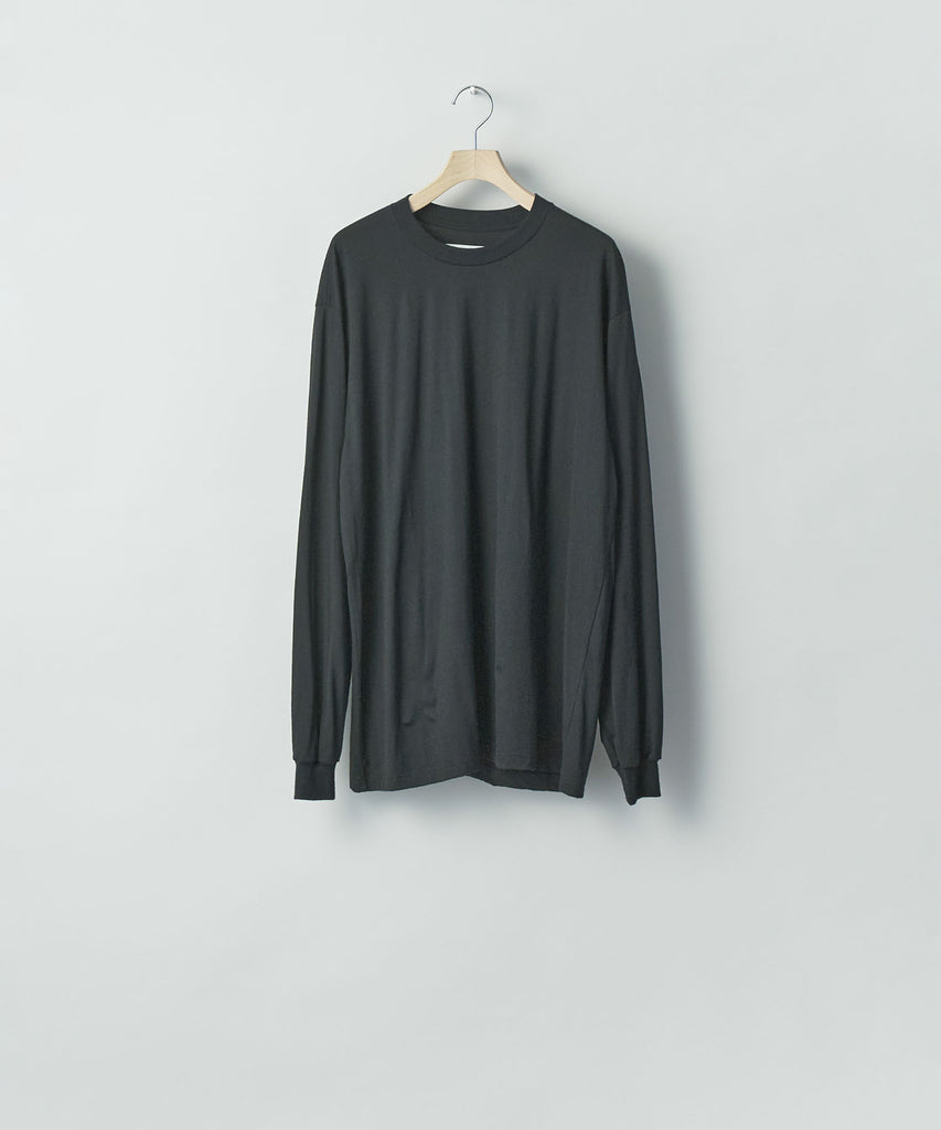 ssstein / シュタイン】FINE WOOL OVERSIZED LONG SLEEVE TEE - BLACK