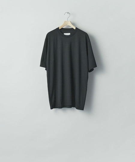【ssstein】 FINE WOOL OVERSIZED SHORT SLEEVE TEE - BLACK